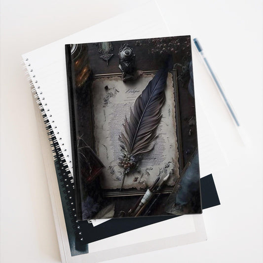Feather Journal - Ruled Line - Witches Raven 